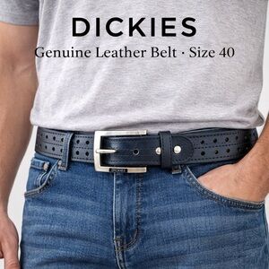 Dickies Genuine Leather Belt Black Size 40 Men’s 1.5” Wide Classic Workwear